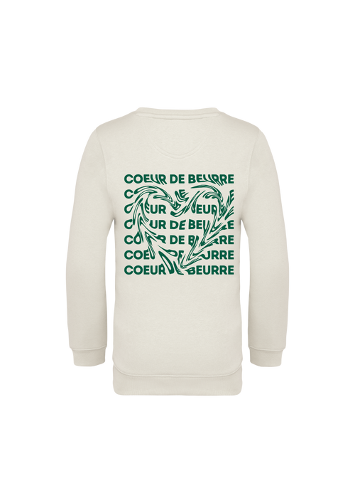 Le sweat coeur de beurre enfant en coton bio - Blanc cassé